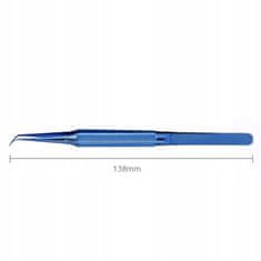 shumee BT-15 Precision titanium pinceta ukrivljena (modra)