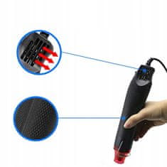 shumee Rosfix Mini toplozračna pištola 300 W + set termoskrčljivih cevi Rosfix 127 kosov. v organizatorju (črna in rdeča)