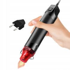 shumee Rosfix Mini toplozračna pištola 300 W + set termoskrčljivih cevi Rosfix 127 kosov. v organizatorju (črna in rdeča)