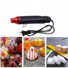 shumee Rosfix Mini toplozračna pištola 300 W + set termoskrčljivih cevi Rosfix 127 kosov. v organizatorju (črna in rdeča)