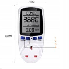shumee Vatmeter / merilnik porabe električne energije priključen na omrežje + cianoakrilatno lepilo Super Glue 3g 1 kos.