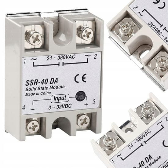 shumee Polprevodniški rele SSR-40 DA 40A 24-380VAC LED