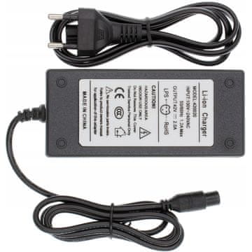 shumee Polnilni napajalnik za skuter, rolko, hoverboard, električno kolo 36V 42V 2A s 3-polnim vtičem