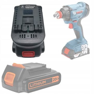 Rosfix Adapter / Konwerter akumulatora Black&Decker / Stanley 18V do Bosch 18V (BPS18BSL)
