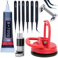 shumee Rosfix prisesek za LCD zaslone 55mm + B-7000 lepilo 15ml + LCD primež + set 6 natančnih pincet