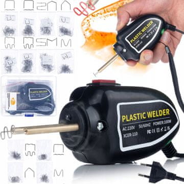 shumee Rosfix Rosfix Strong Cosmico RSC100W plastični spenjalnik v 100W organizatorju + 400 sponk + Rosfix sponke za plastiko 8 vrst 800 kosov.