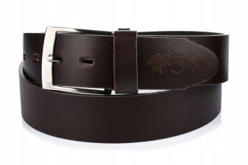 shumee Beltimore rjav usnjen pas za široke hlače