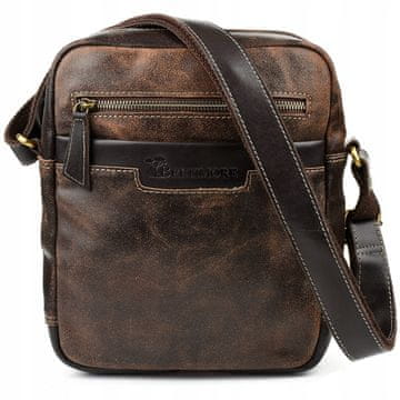 shumee Beltimore moška torba za čez ramo usnjena rjava