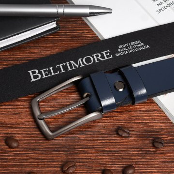 shumee Mornarsko moder usnjen ozek hlačni pas Beltimore