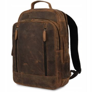 shumee Usnjen nahrbtnik za prenosni računalnik 15,6 poslovni velik A4 prostoren rjav Beltimore