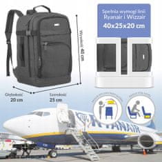 shumee PETERSON siva kabinska torba potovalni nahrbtnik unisex ročna prtljaga