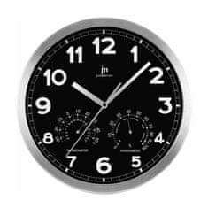 Lowell Stenska ura s prikazom temperature in vlage 30cm / črna / aluminij, steklo