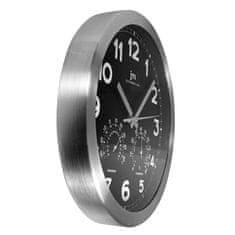 Lowell Stenska ura s prikazom temperature in vlage 30cm / črna / aluminij, steklo