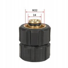 shumee Adapter / vrtljivi adapter za priključitev cevi visokotlačnega čistilnika 2x GW M22x1,5 mm