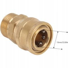 shumee Medeninasti adapter za visokotlačni čistilnik M22x1,5 mm na 1/4" hitri priključek
