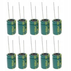 shumee Elektrolitski kondenzator Low ESR 1000uF 16V 10x17mm 5mm 10pcs.