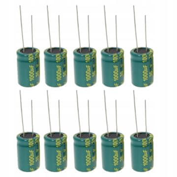 shumee Kondensator elektrolityczny Low ESR 1000uF 16V 10x17mm 5mm 10szt.