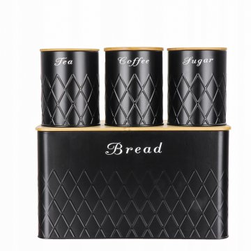 shumee BLACK BREAD BOX POSODICE KAVA ČAJ SLADKOR JEKLO