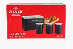 shumee BLACK BREAD BOX POSODICE KAVA ČAJ SLADKOR JEKLO