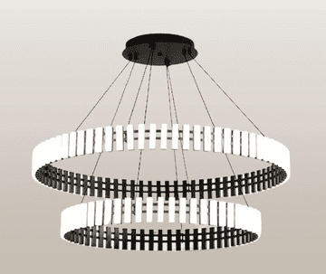 shumee Klavia 80 Double - Moderna dvojna LED svetilka na obroč, črna 80 cm