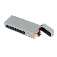 shumee Plazma vžigalnik dva loka, srebrn, USB polnjenje