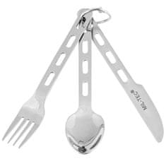 shumee 3-delni potovalni jedilni pribor Mil-Tec Essentials, kombiniran, jeklo