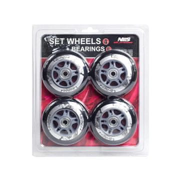 shumee PU 90x24 82A ČRNA (4 kosi) + ABEC-9 KROM (8 kosi) NILS EXTREME SET