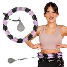 shumee FH03 VIJOLIČNO/ČRN HULA HOP Z UTEŽI IN ŠTEVCEM