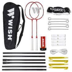 shumee ALUMTEC 5566 KOMPLET ZA BADMINTON RDEČ 2KOM + ČOLNIČKI 3KOM + MREŽA + VRNICE ZA ŽELJE