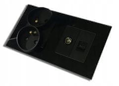 shumee DVOJNA STEKLENA VTIČNICA + INTERNETNI ANTENSKI VTIČ