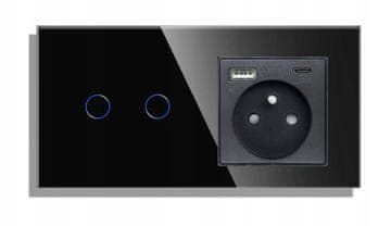 shumee DVOJNO DOTIKOVNO STIKALO 2K Z USB-C VTIČNICO