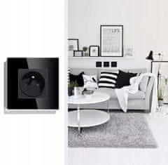 shumee ENOJNA STEKLENA KLJUKA 86mm - ČRNA