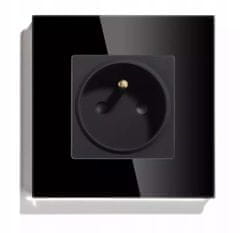 shumee ENOJNA STEKLENA KLJUKA 86mm - ČRNA