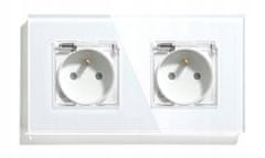 shumee DVOJNA STEKLENA KLJUKA 157mm HERMETIČNA - BELE BARVE