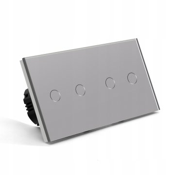 shumee STIKALO ZA LUČ NA DOTIK 2+2 QUAD GLASS LED