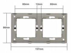 shumee DVOJNA ELEKTRIČNA VTIČNICA + VTIČ ZA SATELITSKO ANTENO STEKLENI KONTAKT