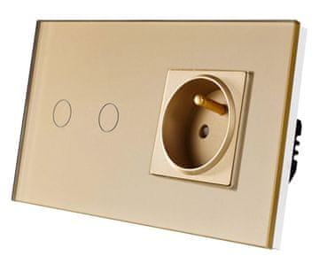 shumee DVOJNO STIKALO NA DOTIK 2K S STEKLENIM PODNOŽJEM