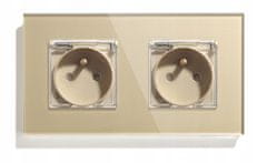 shumee DVOJNA STEKLENA KLJUKA 157mm HERMETIČNA - ZLATA BARVA