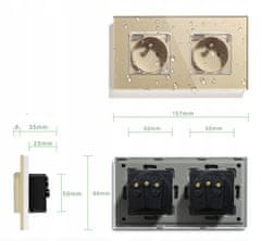 shumee DVOJNA STEKLENA KLJUKA 157mm HERMETIČNA - ZLATA BARVA