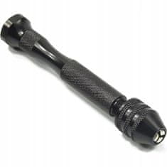shumee Ročni mini stiskalni sveder, črn + komplet 25 svedrov 0,5–3 mm za les, plastiko DIY