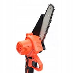 shumee Rosfix Orange Pirania OP21V akumulatorska verižna žaga/električna žaga, serija Animal PRO + 2 x 3 Ah litijeva baterija za napajanje + kovček in dodatki + veriga in 4" drog