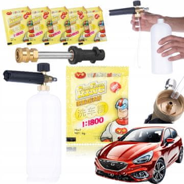 shumee Rosfix 5x Active Foam - penilni prašek za penilno pištolo / tornado 6g + penilna pištola 1000ml za visokotlačni čistilnik + sulica / adapter (1/4QRC-Karcher K)
