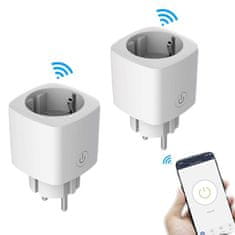 shumee Komplet 2 pametnih WiFi vtičnic 16 A s funkcijo vatmetra