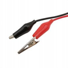 shumee Testni kabli za multimeter / laboratorijsko napajanje -100cm - 2x krokodil sponka 35mm - kabel s krokodil sponkami (2 kosa - črna in rdeča)