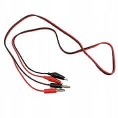 shumee Testni kabli za multimeter / laboratorijsko napajanje -100cm - 2x krokodil sponka 35mm - kabel s krokodil sponkami (2 kosa - črna in rdeča)
