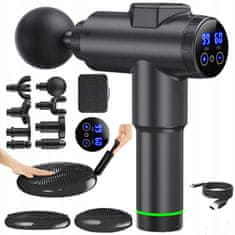 shumee Masažna pištola 100W Rosfix Black Gusto + Senzorimotorna blazina s tlačilko
