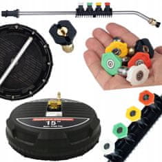 shumee Rosfix Professional T-Racer 15" kockasta krtača s 1/4" hitrim priključkom + 1/4" visokotlačna čistilna cev upognjena za 15° s kompletom 5 šob in ročajem