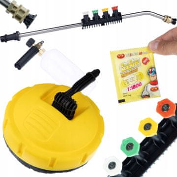 shumee Krtača za pranje Rosfix Karcher + 1/4"" sulica za visokotlačni čistilnik upognjena 15+5 šob in ročaj + 1000ML penilec + 6G penilec za penilec