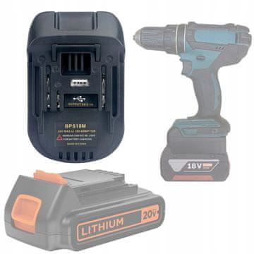 Rosfix Adapter / Konwerter akumulatora Black&Decker / Stanley 18V do Makita 18V (BPS18M)