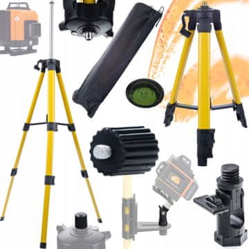 shumee Rosfix Tripod 43-120cm za lasersko niveliro Rosfix + Adapter za označevanje pobočij za lasersko nibelro + Adapter za lasersko nibelo 5/8” / 1/4”